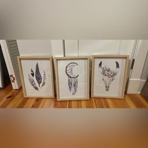 Set of 3 framed artwork